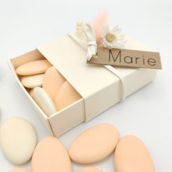 Schuifdoosje vierkant metallic met label - Marie